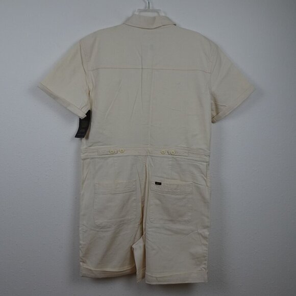 Lee Denim Romper Size L Beige Short Union Alls One Piece Jumpsuit - Picture 6 of 11
